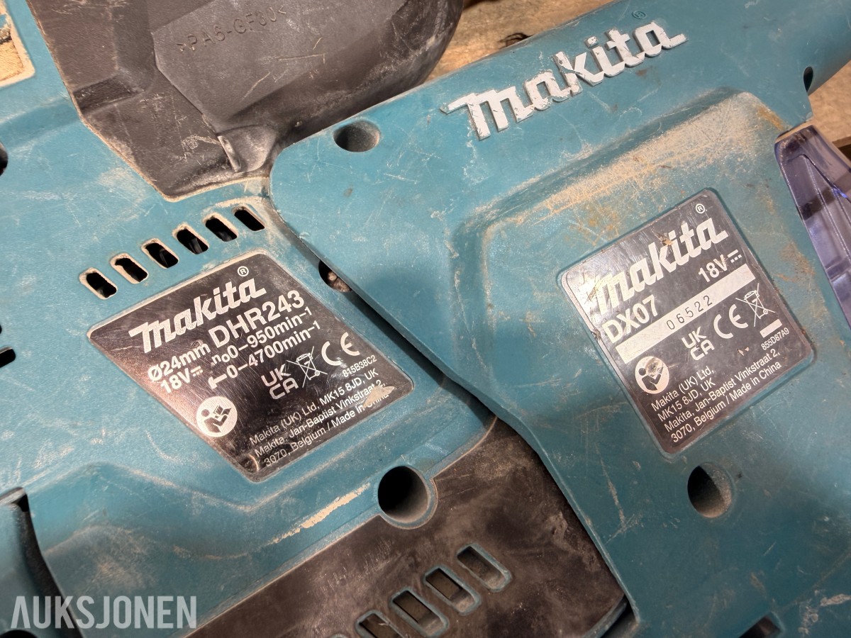 Stor Makita verktøypakke – vinkelsliper, borhammere, driller, platesaks m.m.