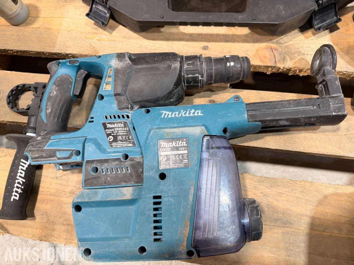 Stor Makita verktøypakke – vinkelsliper, borhammere, driller, platesaks m.m.