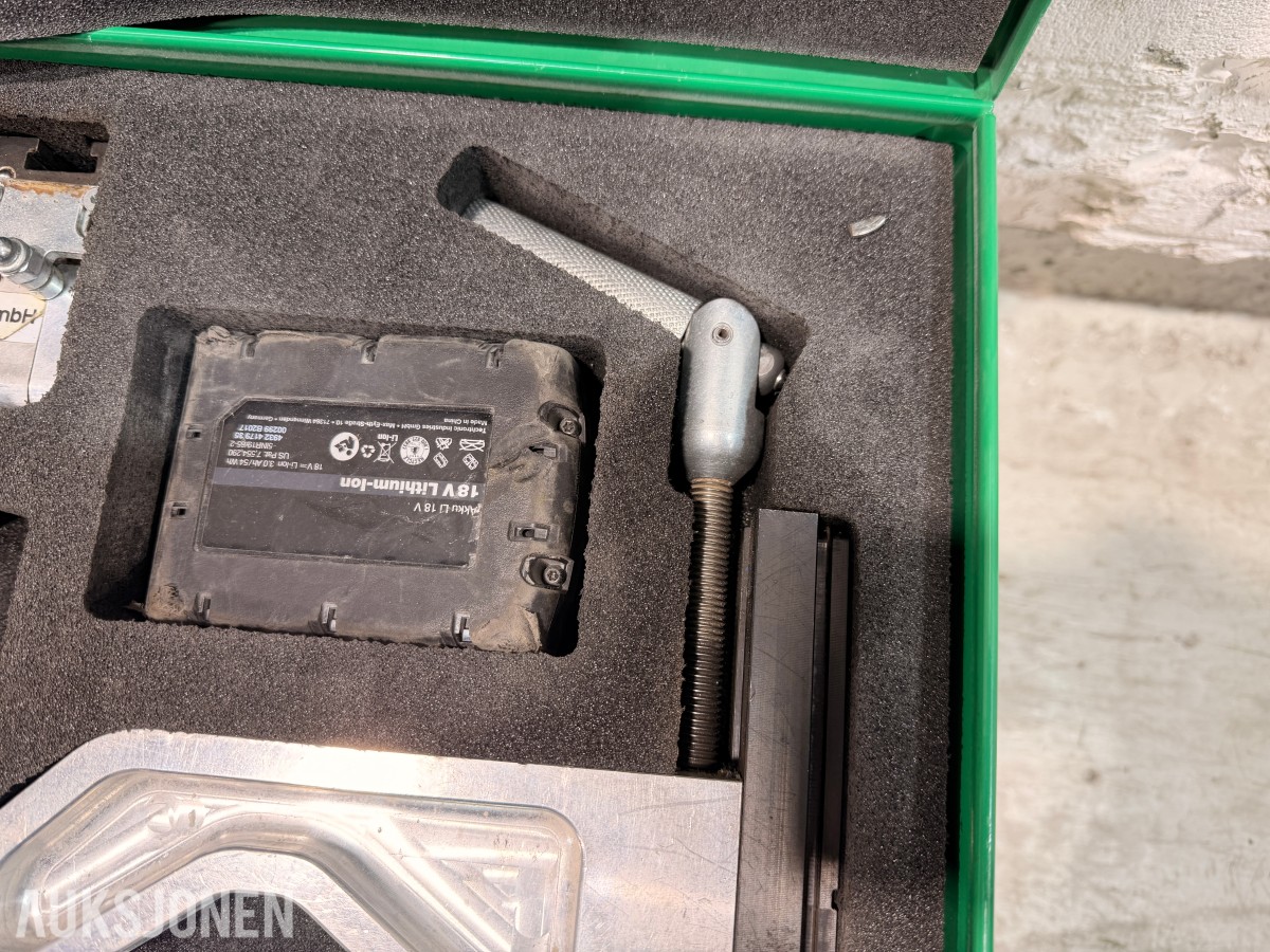 Aquatherm rørfusjonsverktøy med Milwaukee C18 ID 18V, batterier og jiggsystem