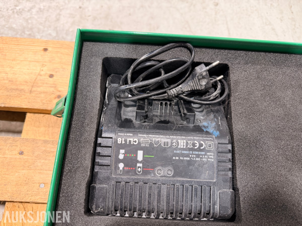 Aquatherm rørfusjonsverktøy med Milwaukee C18 ID 18V, batterier og jiggsystem
