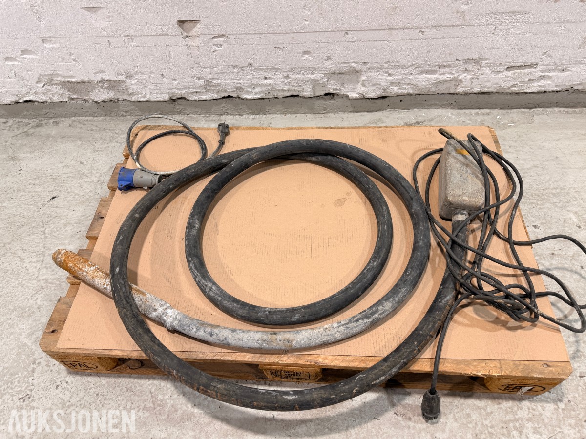 Fleksibel stavvibrator / vibratorslange med kontrollboks - INGEN MINSTEPRIS
