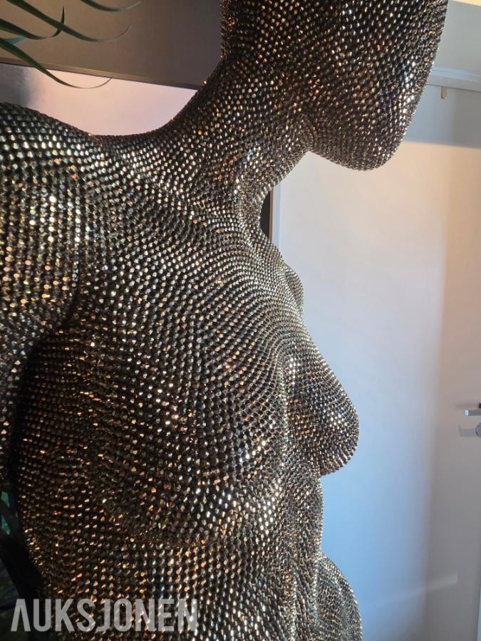 2026 Lampe/ Gulvlampe  ca. 70.000 små glasskrystaller  - kunst