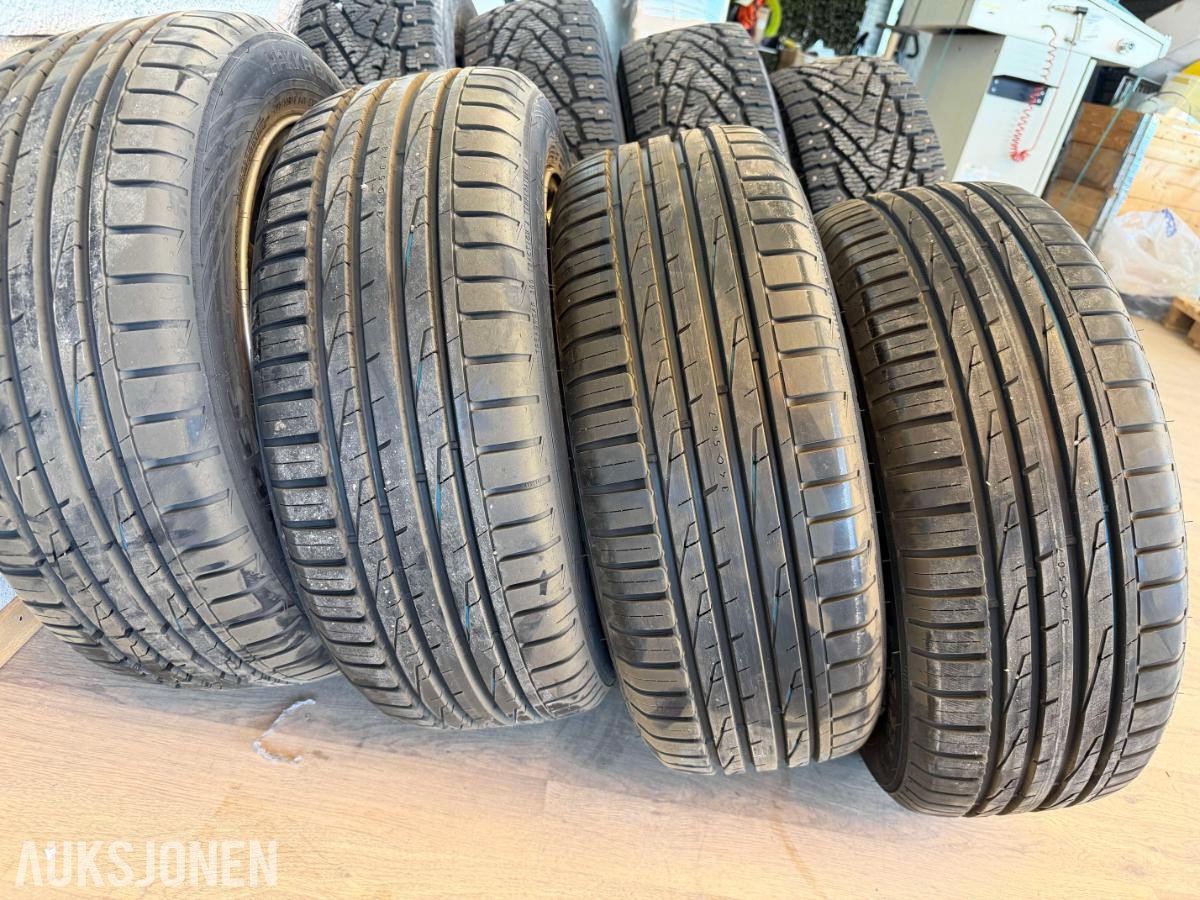 Komplett sett 16" sommerdekk med BMW-felg + sett 16" Nokian vinterdekk