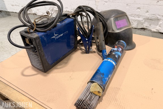 Böhler Terra 150 sveisemaskin + 3M Speedglas 100 V sveisehjelm og elektroder