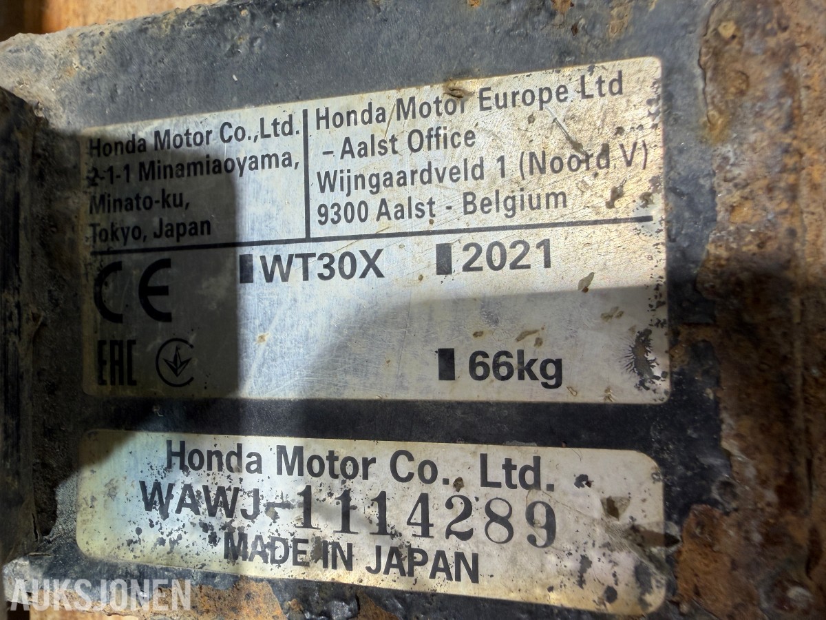 Honda WT30X lensepumpe med GX270 motor 