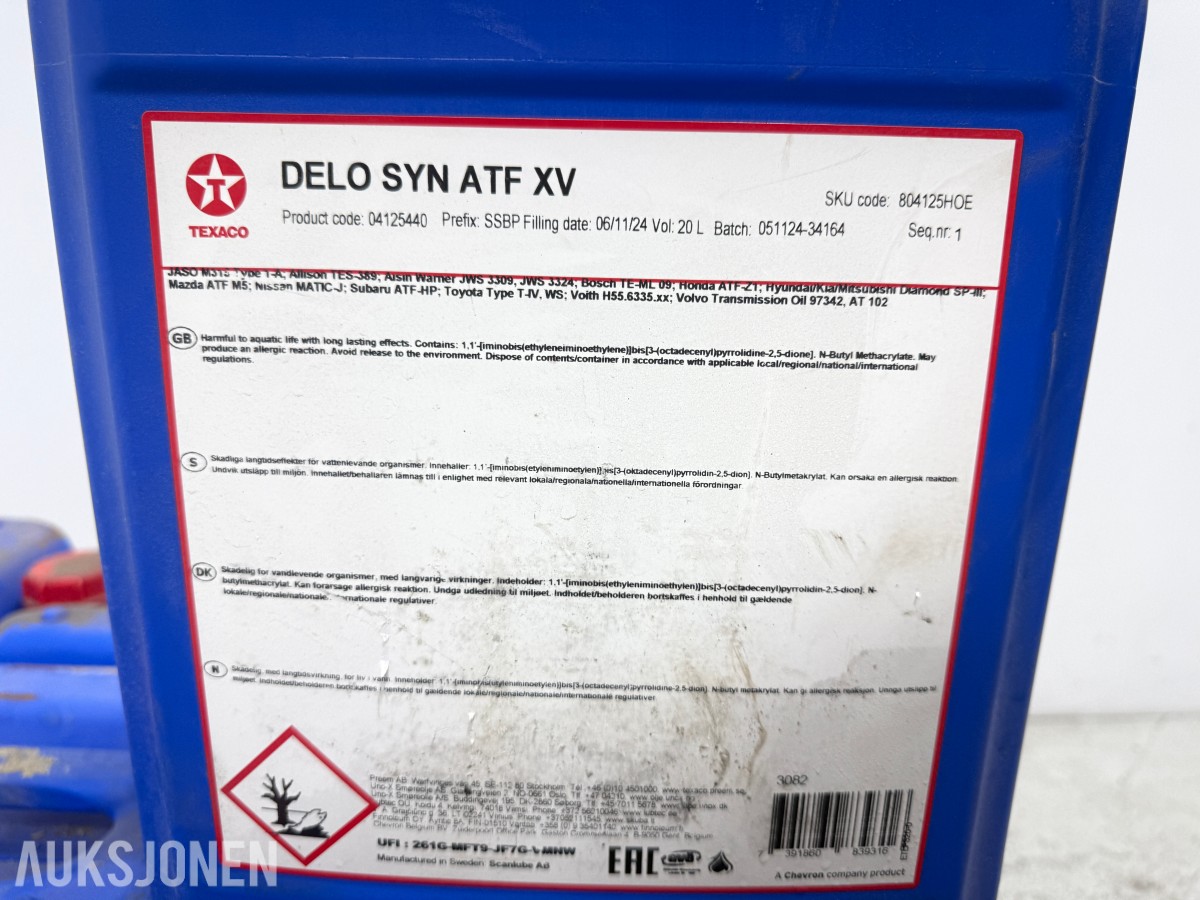 9 STK Texaco Delo Syn ATF XV – 20L kanner