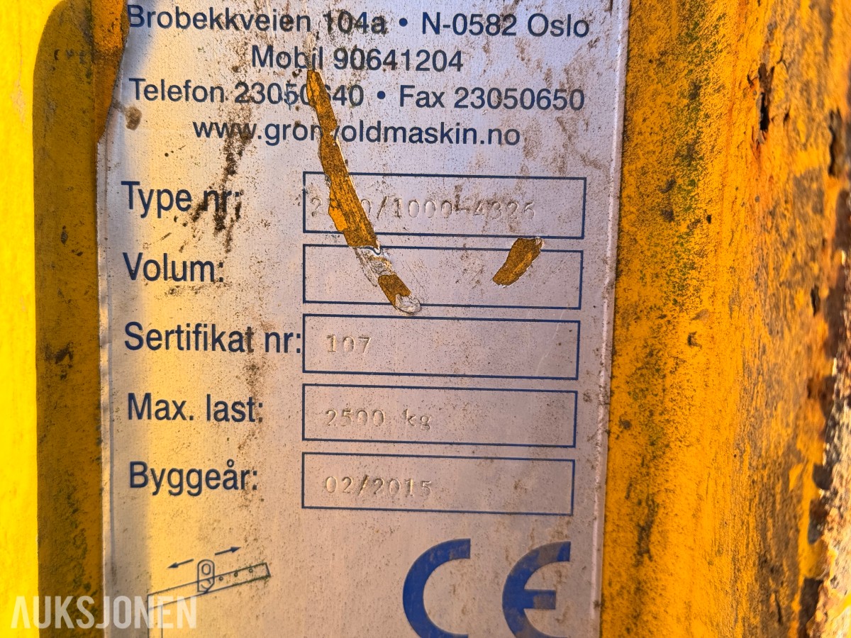 2015 Pallegafler til kranløft 2500kg