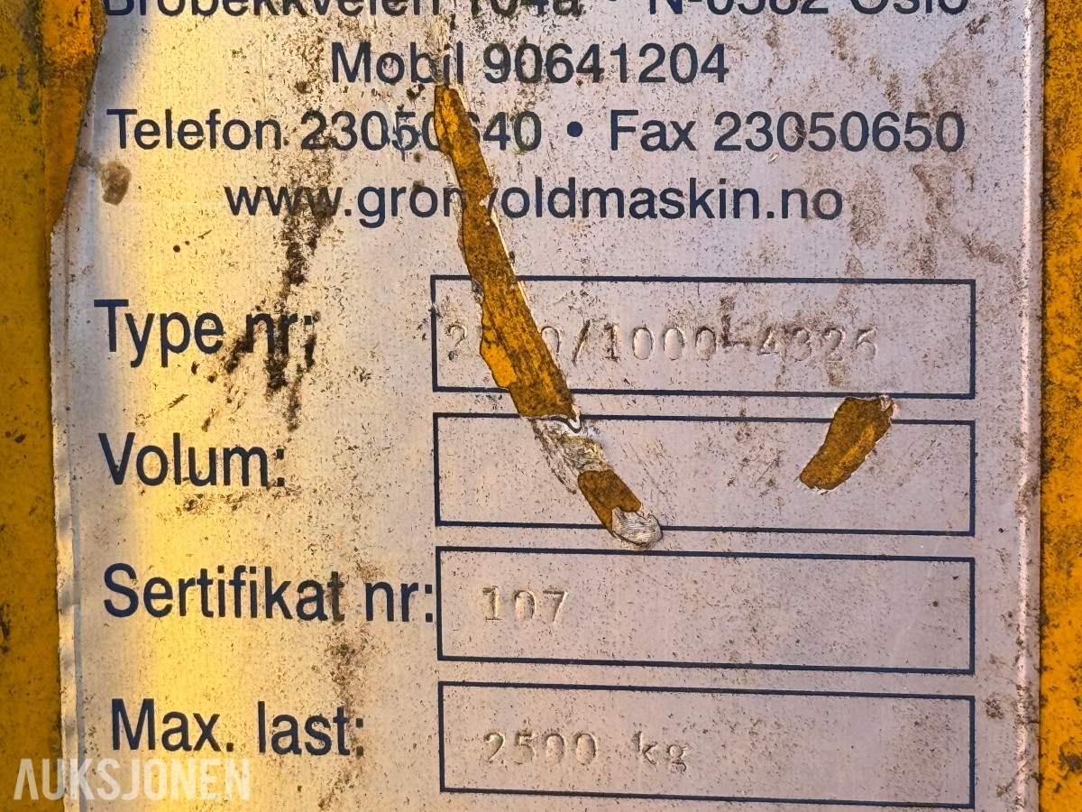 2015 Pallegafler til kranløft 2500kg