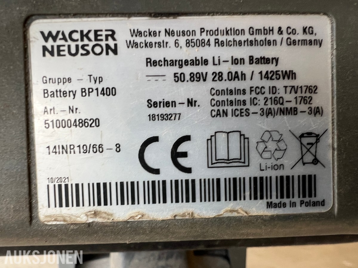 2023 Wacker Neuson WN stamper AS50e u/batteri og lader