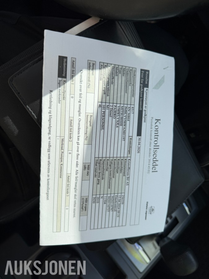 2010 Mitsubishi PAJERO 3.2-200 D 4WD