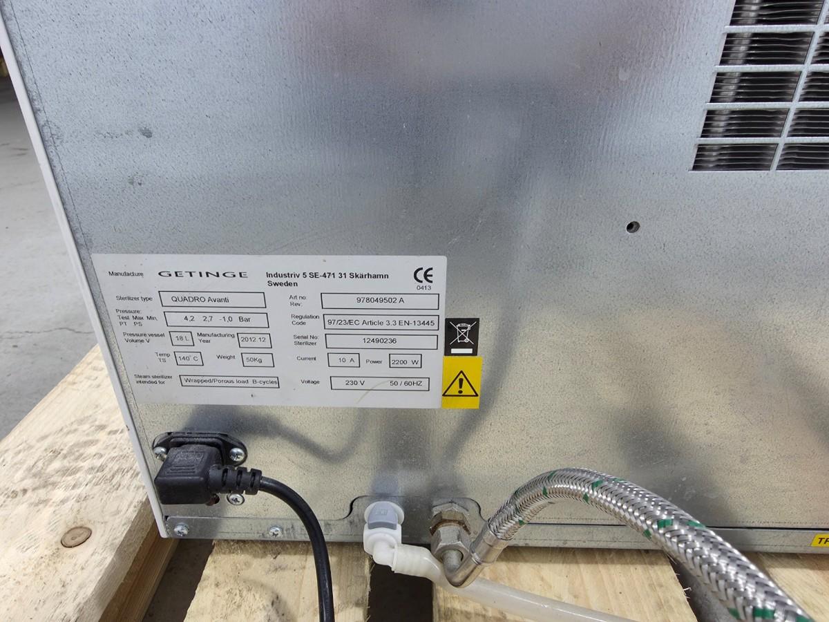 Getinge Quadro Avanti autoklav – 230V, 2200W (2012)
