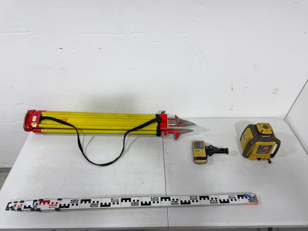 Topcon RL-H4C rotasjonslaser med mottaker, stativ og målestav