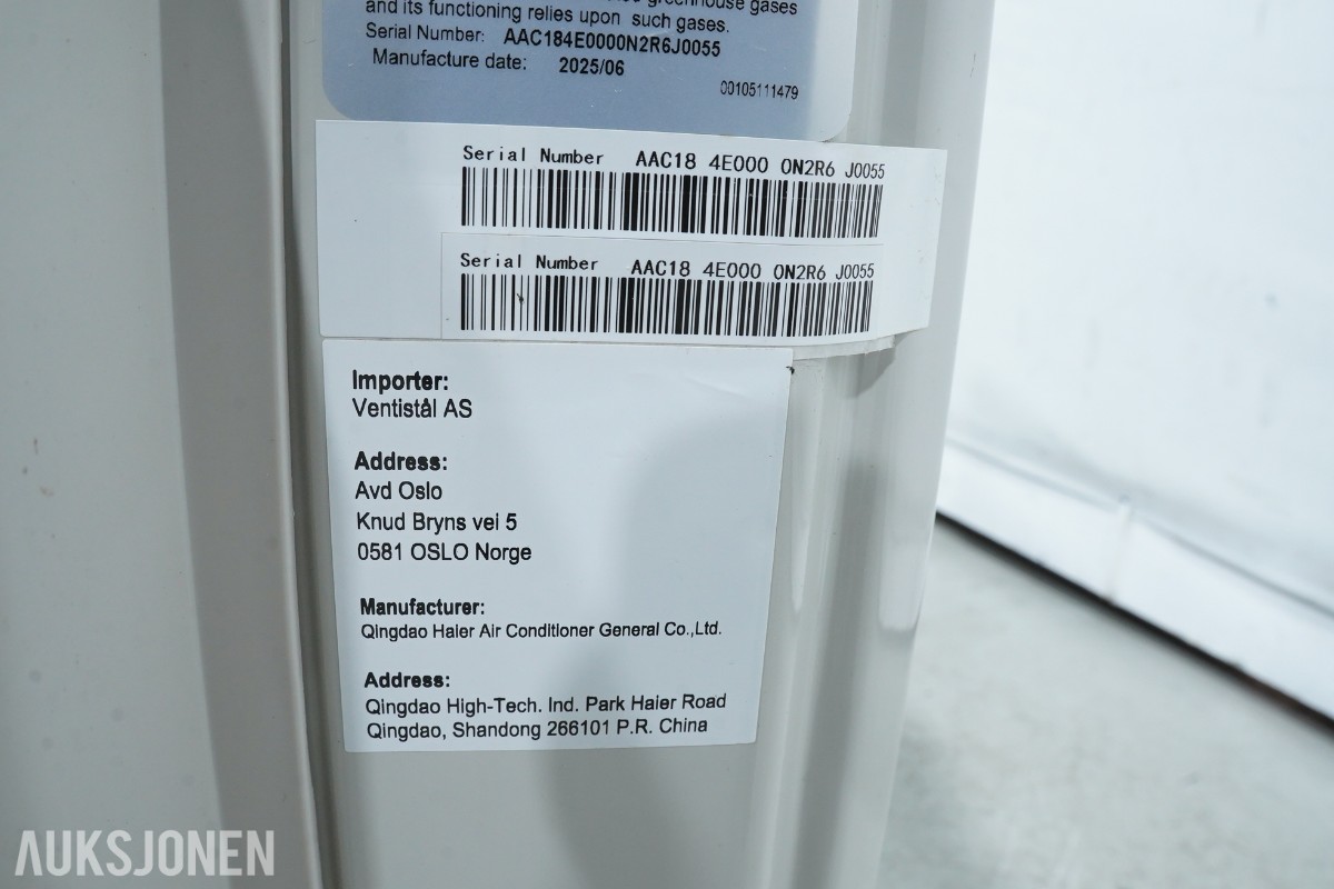 2025 Haier varmepumpe 1U25KEHFRA-NR(N) + tilbehør