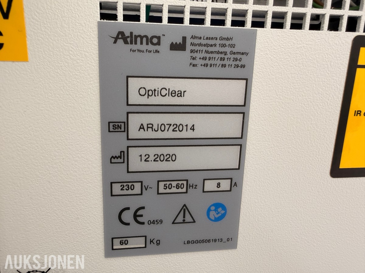 2020 Alma OptiClear IFL laser – komplett system med tilbehør