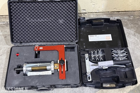 Rørklemme/avstengningsverktøy 180–400 mm + RIDGID 326 flenseverktøy i koffert