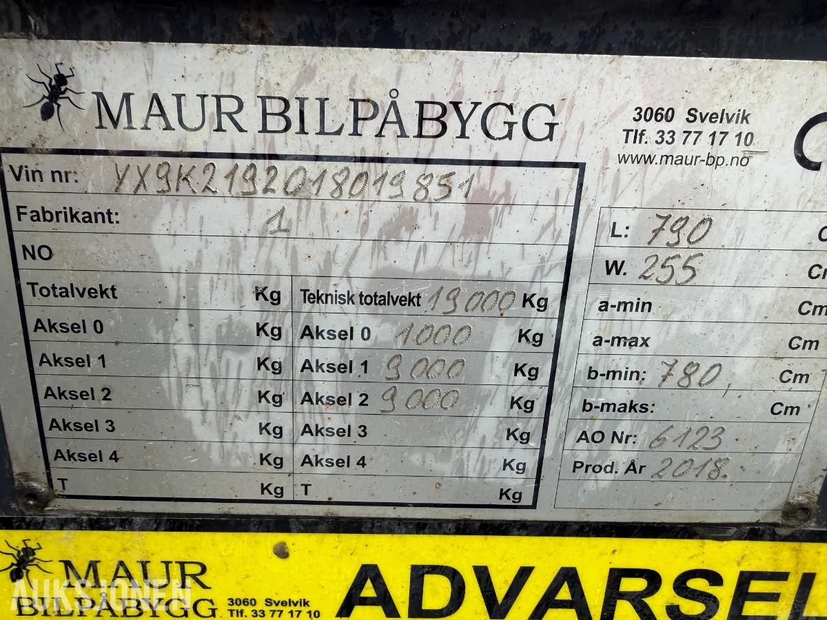 2018 MAUR BILPÅBYGG BOGGIKJERRE