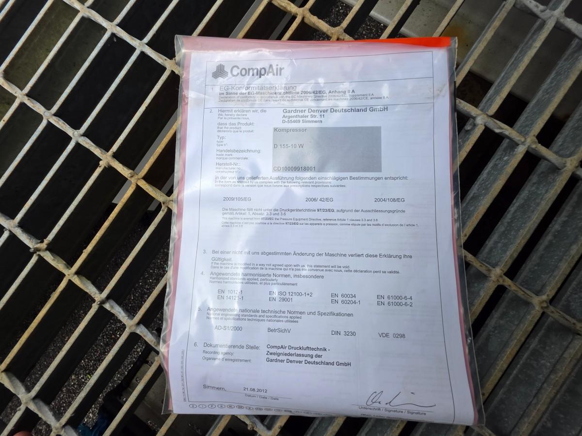 2 stk ubrukte CompAir D155 Kompressorer som er seriekoblet