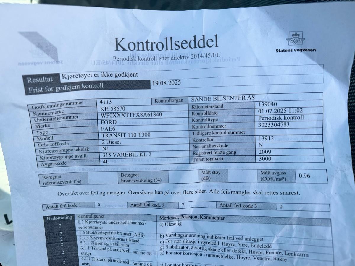 2008 Ford TRANSIT 2.2-110 D - Rep/deleobjekt