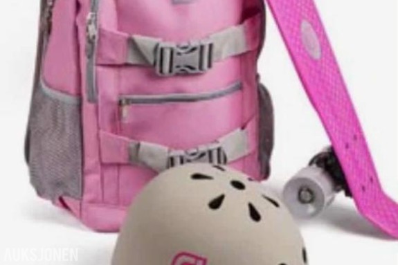 10stk Ryggsekk med skateboard Ryggsekk med skateboard og hjelm Ny -