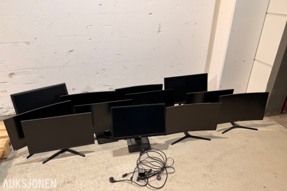 12 STK Kontor skjermer - Samsung buede + Dell + BenQ + AOC