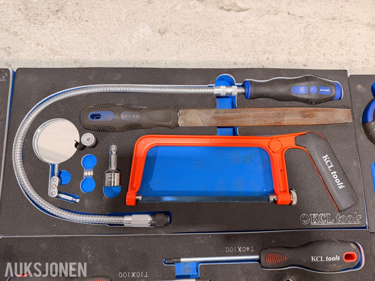 KCL Tools verktøysett med skuffeinnlegg – piper, nøkler og håndverktøy