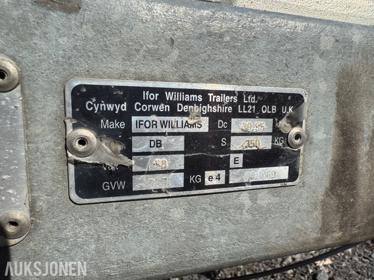 2017 Ifor Williams GH1054BT - 2-akslet maskinhenger med kjørebruer