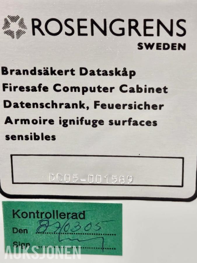 Brannsikker datasafe Rosengrens