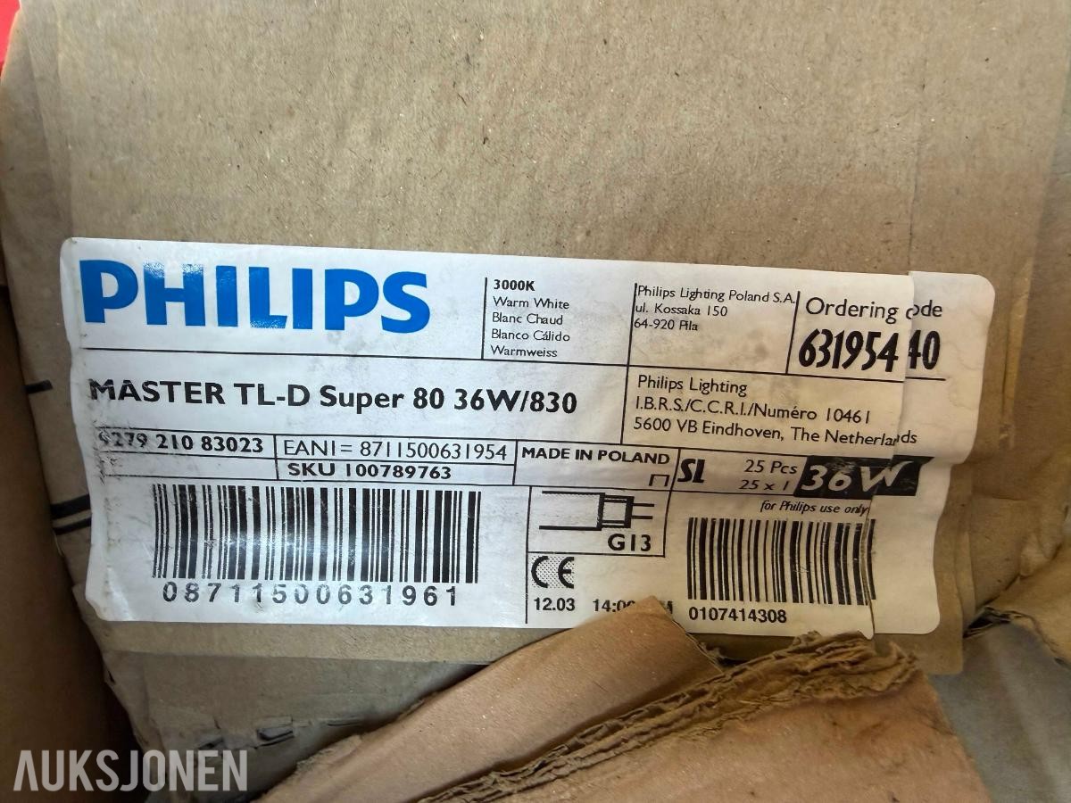 1500 x Lysrør og tilbehør: Philips, Nordeon, Osram