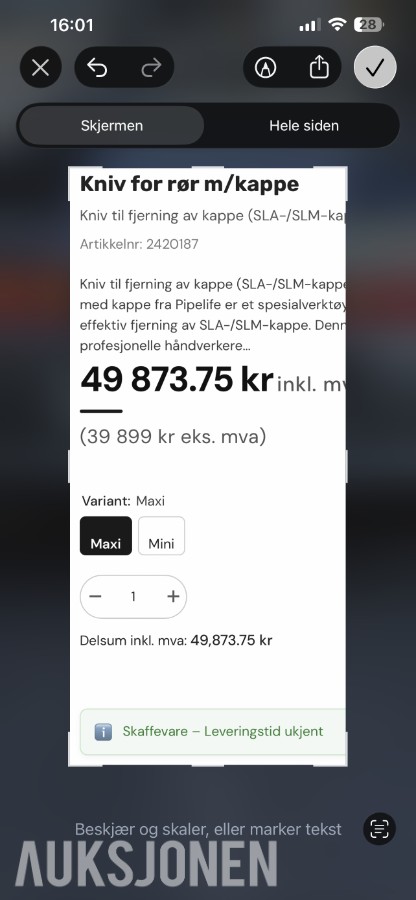 2024 Gerodur Pocket - Kniv for rør m/kappe