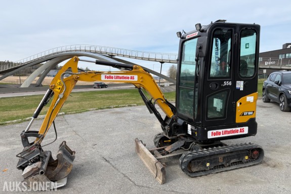 2022 Sany SY18C 1,8 tonn minigraver, tilt, 2 skuffer, lavt timeantall, Lys, årskontroll