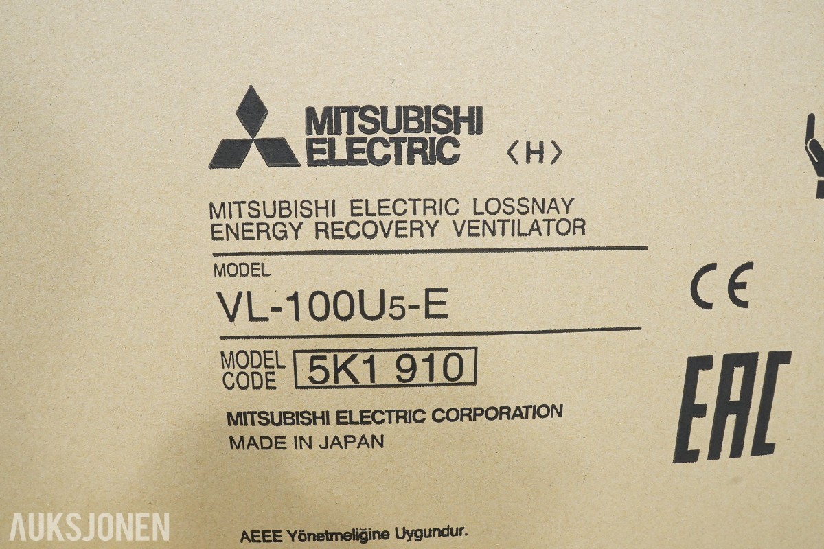 2 stk. Mitsubishi Electric VL-100U5-E miniventilasjon