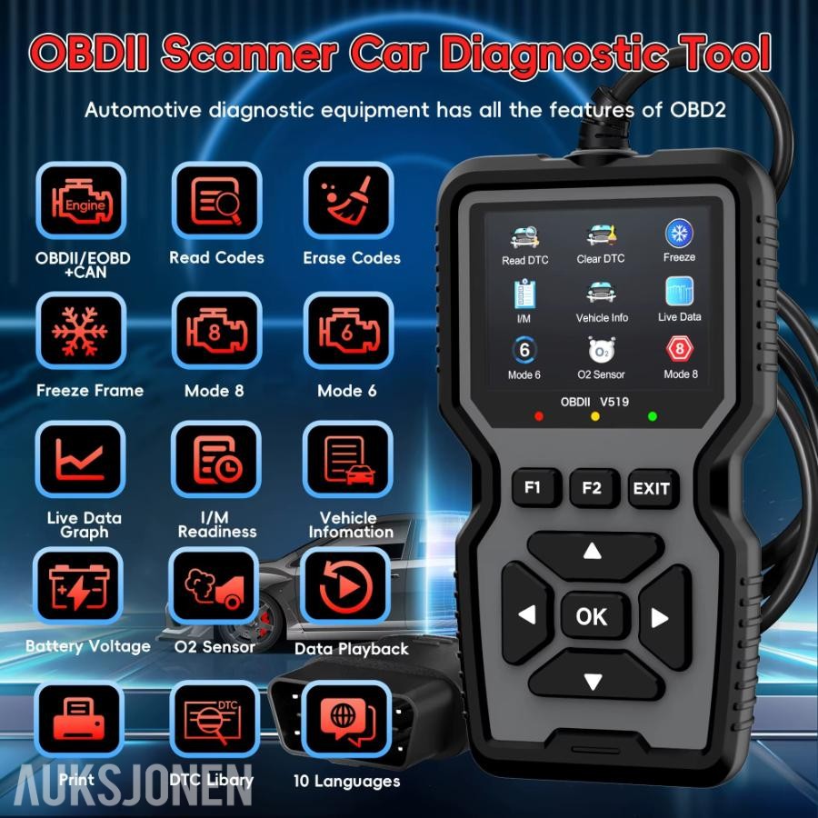 V519 Digitalt OBD-II Diagnose verktøy