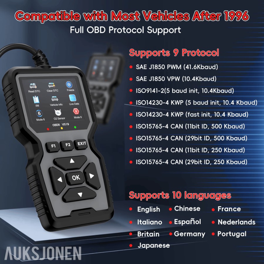 V519 Digitalt OBD-II Diagnose verktøy