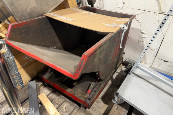 Stål tippkasse på hjulramme - Industrikvalitet - Gaffeltruck-lommer 120 x 77 cm