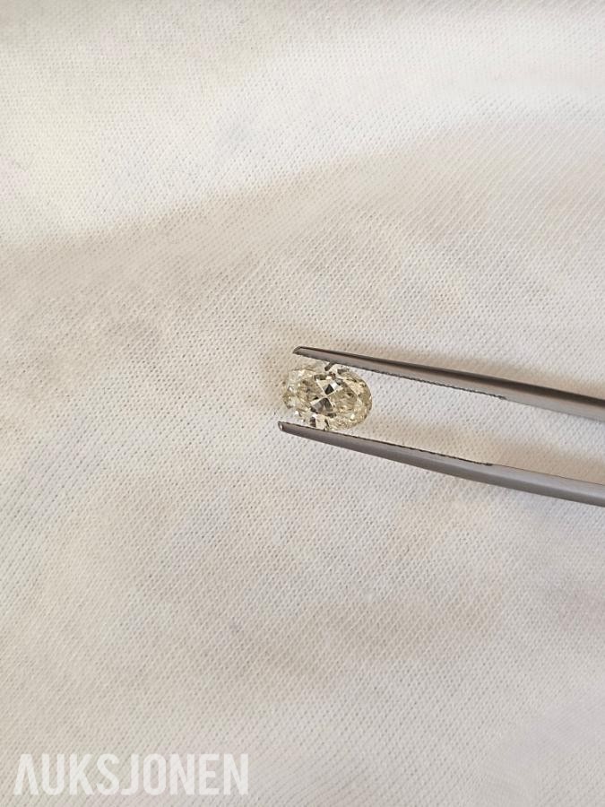 (HRD) 1.01CT OVALSLIPT NATURLIG DIAMANT. L/SI2.