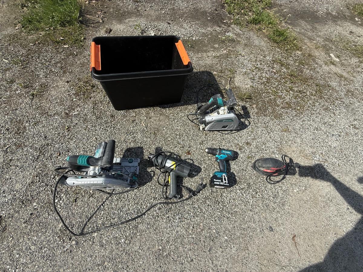 Verktøypakke – Makita drill, 2 stk Kellen sager og diverse
