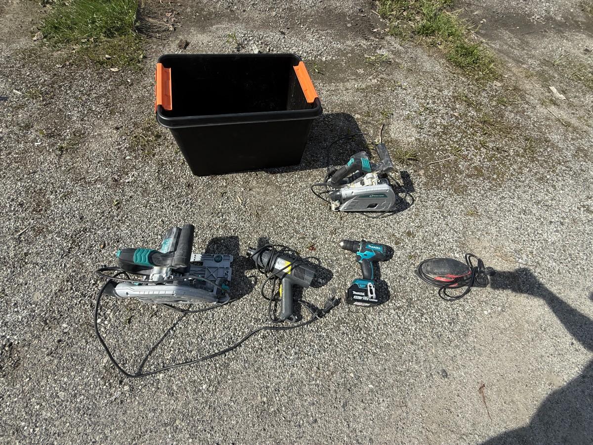 Verktøypakke – Makita drill, 2 stk Kellen sager og diverse