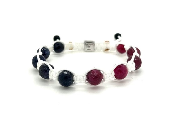ARKTOUS BEADS ARMBÅND I 14K GULL MED RUBINER OG SAFIRER VEIL KR: 19 600,-