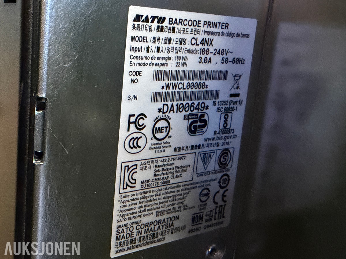 2021 Sato CL4NX RFID-skrivere, 4 stk