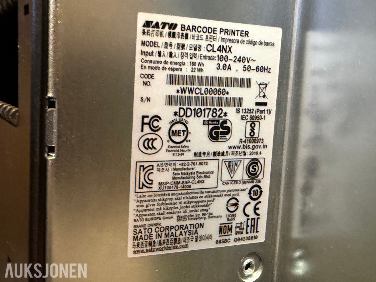 2021 Sato CL4NX RFID-skrivere, 4 stk