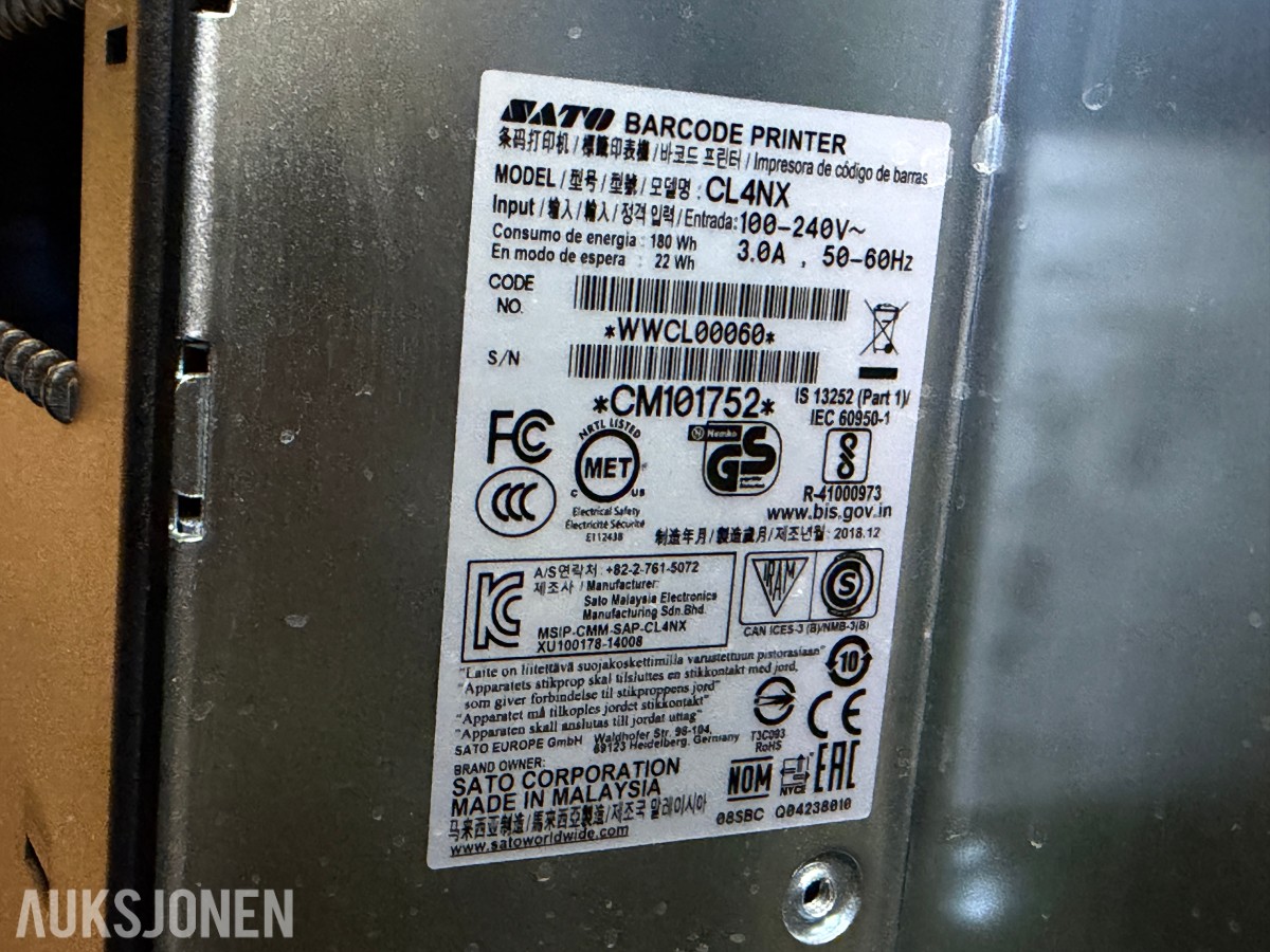 2021 Sato CL4NX RFID-skrivere, 4 stk