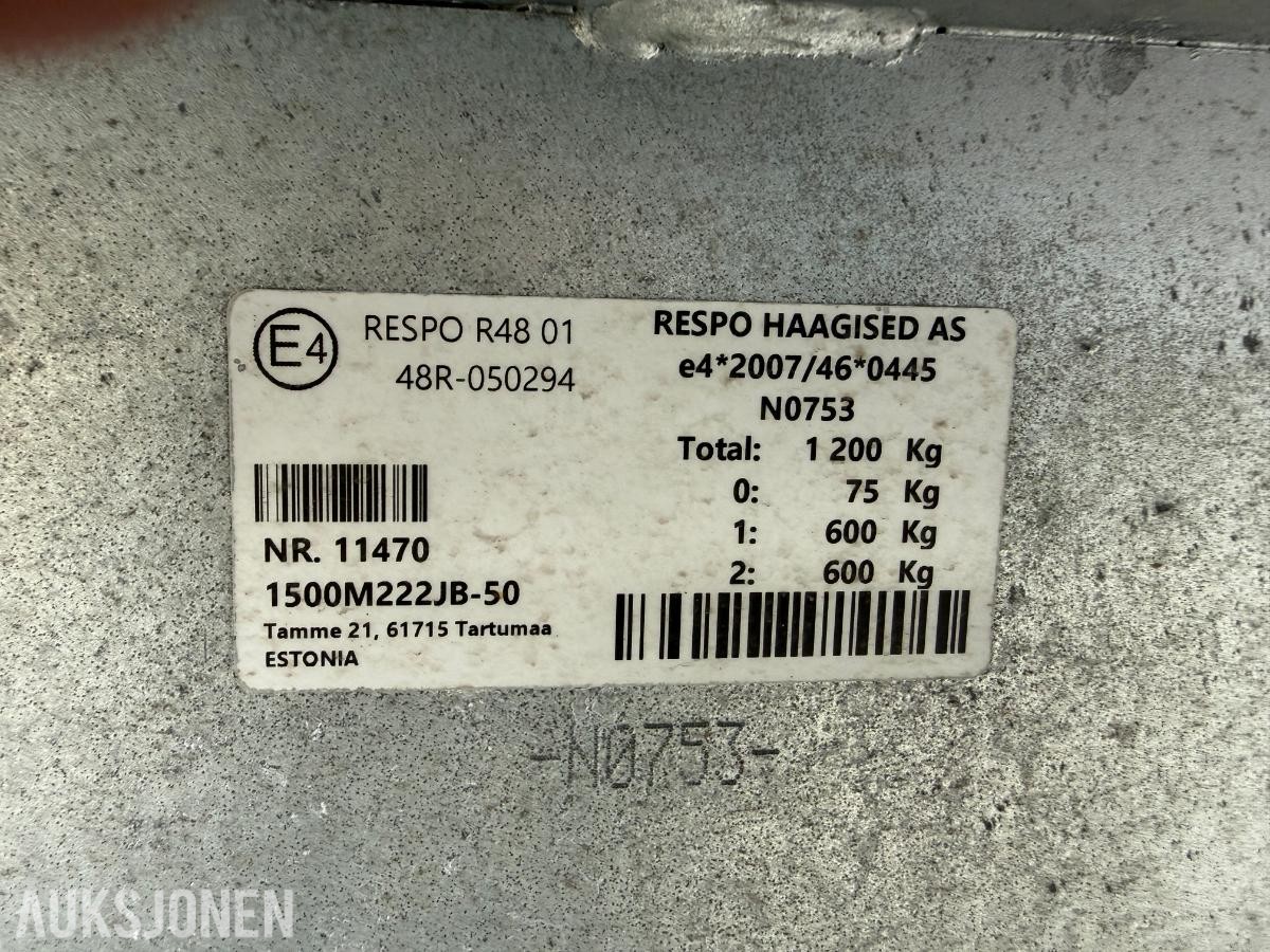 2025 Respo RS 2212 ATV tilhenger 1200 kg grå