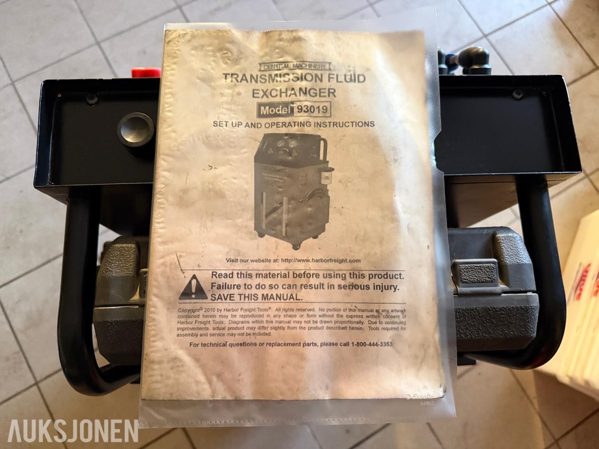 Transmission fluid oil exchanger 93019 Central Machinery + adaptersett