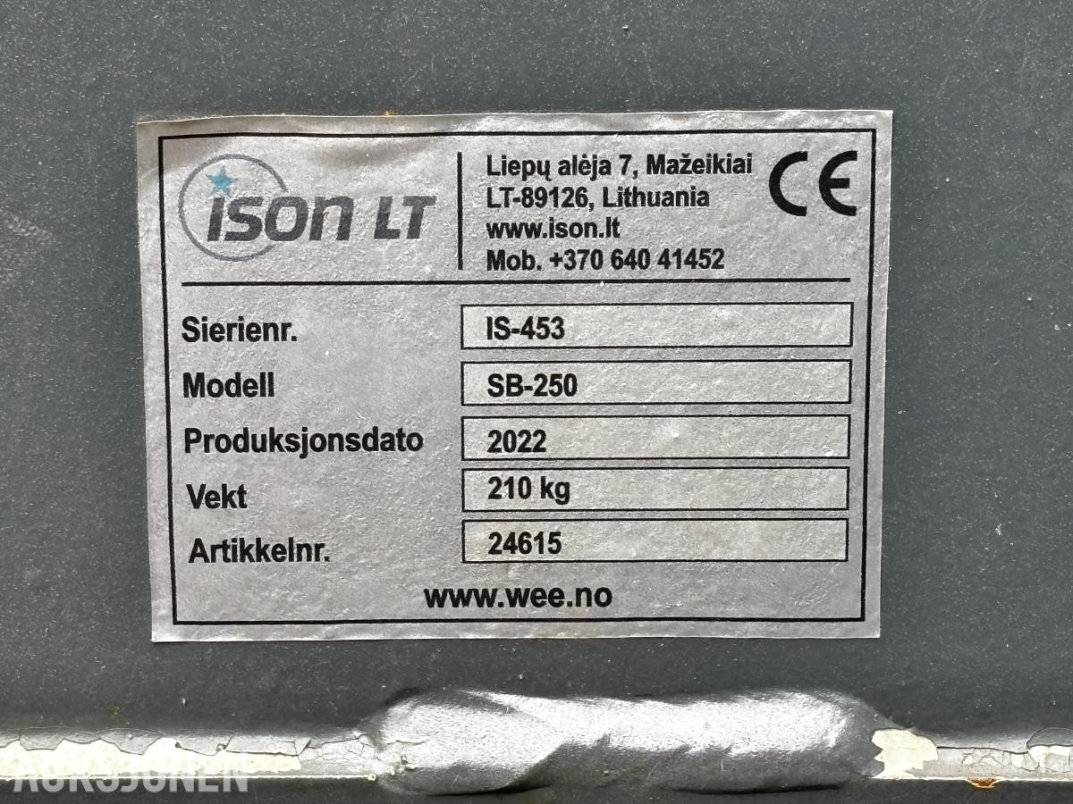 2022 ISON LT SB-250 Snøskjær / Skyveplog 2.5m