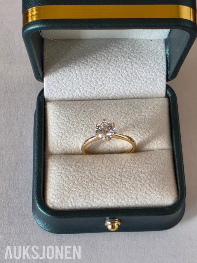 1.41CT DIAMANT RING I GULT 18K GULL.