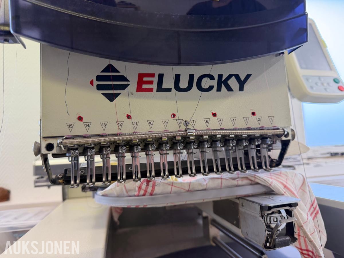 Industriell broderimaskin ELUCKY 15-nåls - flerhodet, med skjerm og tilbehør