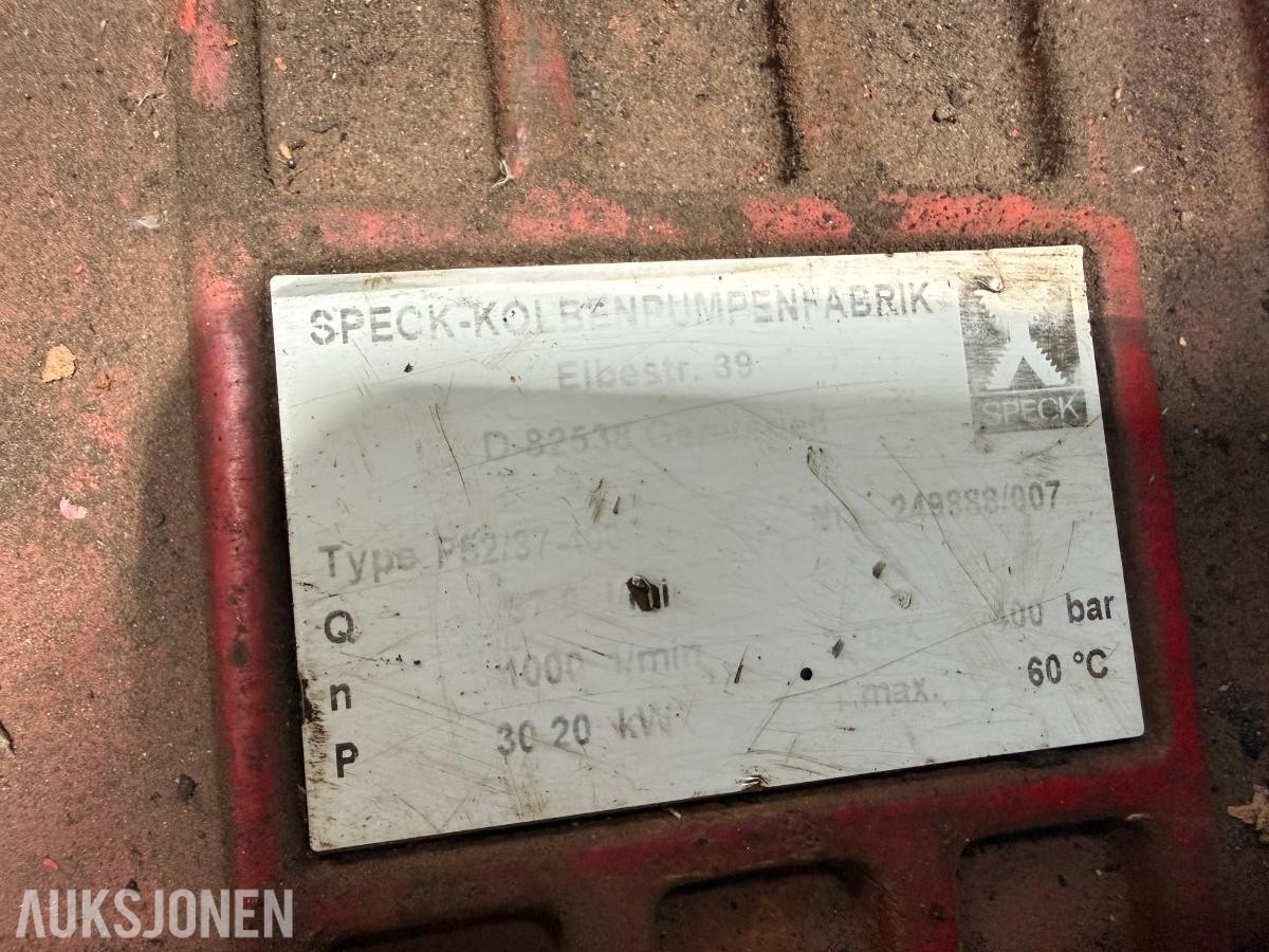 Høytrykksspyler / høytrykkspumpe 400 bar - SPECK / BEVI industriaggregat