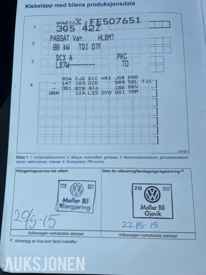 2015 Volkswagen Passat 1,6 TDI 120hk 238885km