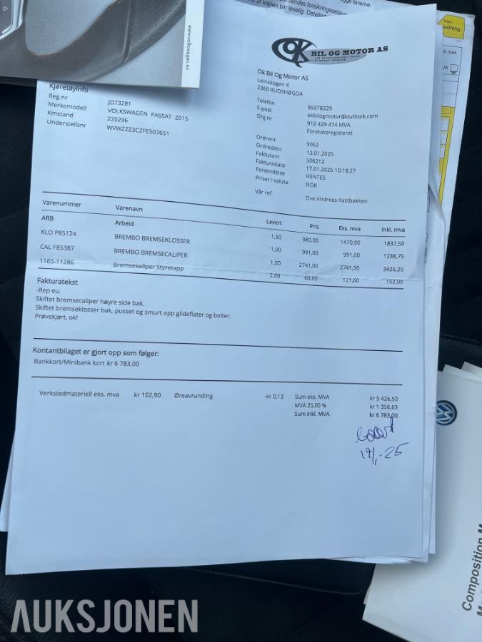 2015 Volkswagen Passat 1,6 TDI 120hk 238885km