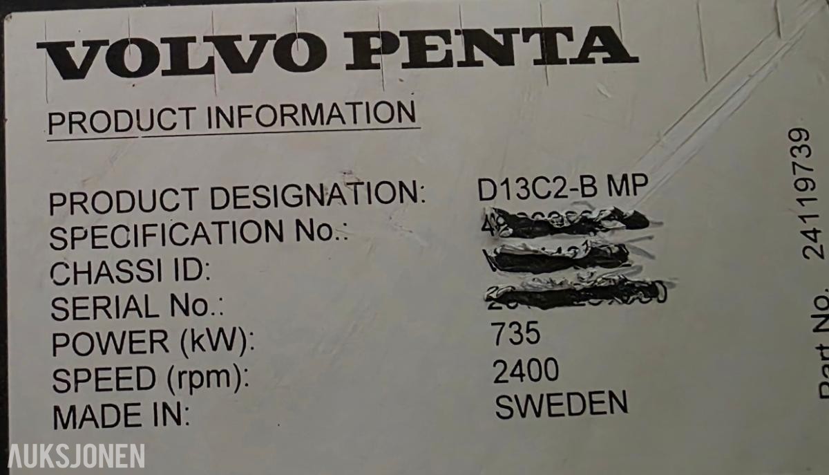 2021 Volvo Penta D13C2-B-MP 1000HK